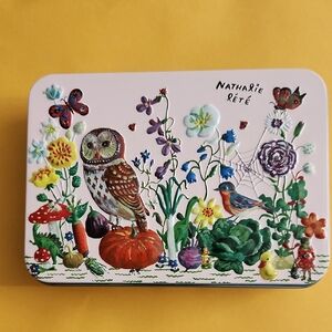 Nathalie Lété Floral Owl Tin Box